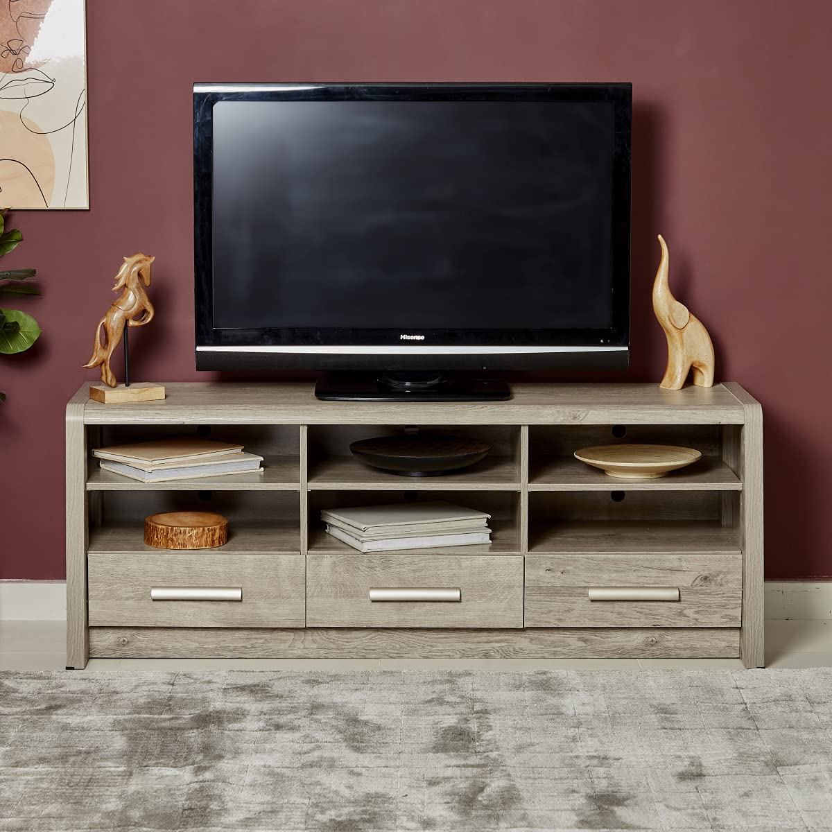 Curvy Low TV Unit for TVs up to 65 inches