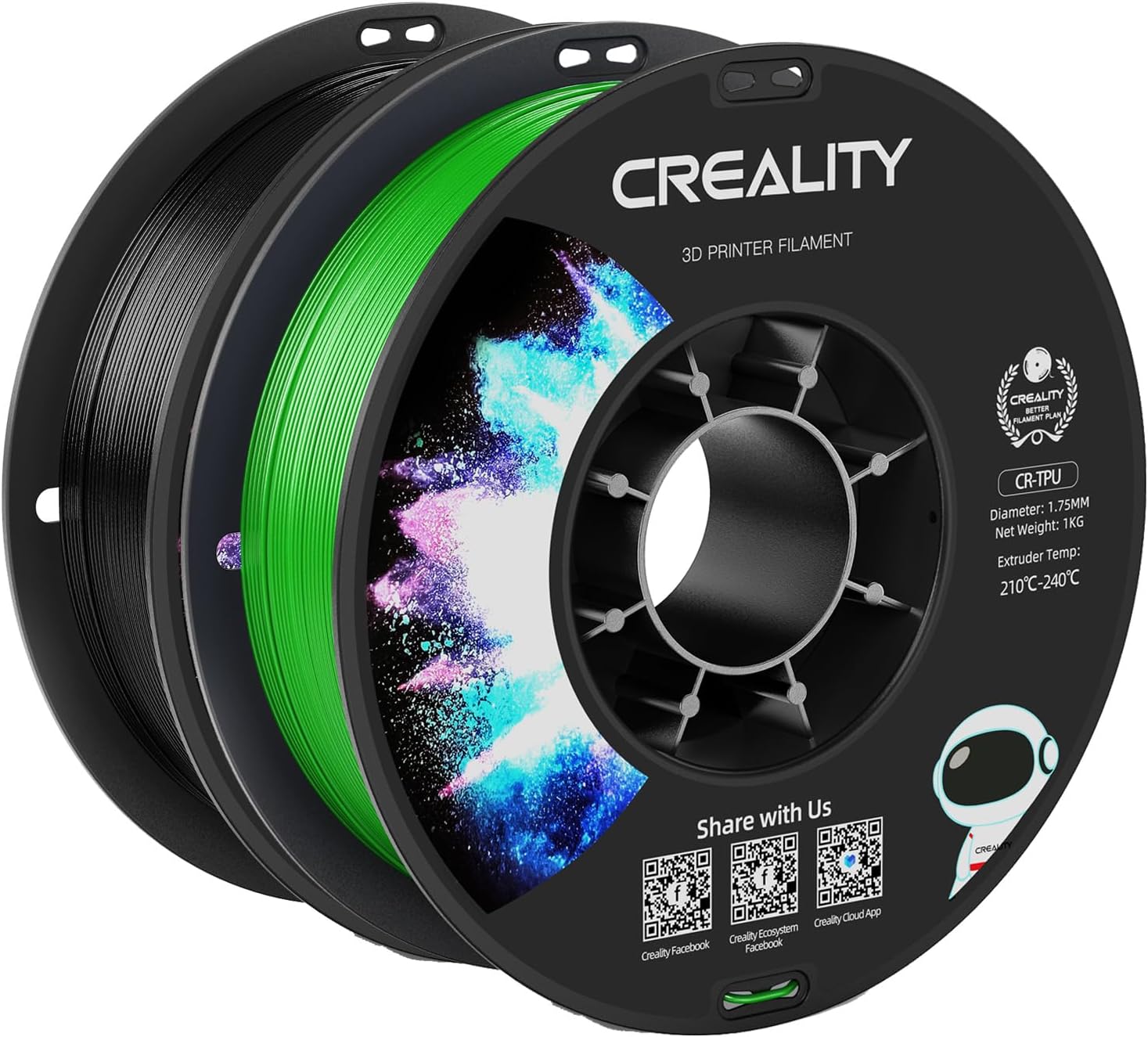 Creality 1kg Black and 1kg Green TPU Filament