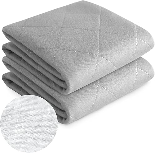 Almohadillas de cama para incontinencia (paquete de 2), almohadillas lavables para orina de 18 x 24 pulgadas para adultos, niños y perros,