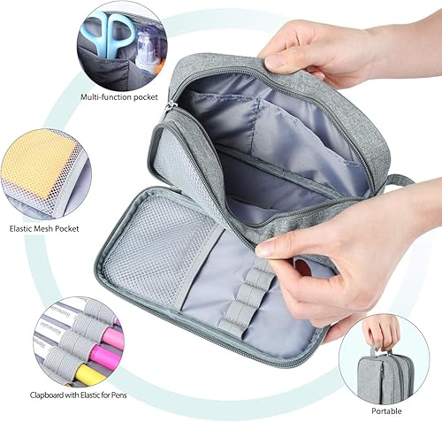 Miniatura 2 de Homecube Bolsa de almacenamiento de tela Oxford, soporte para bolígrafos, bolsa de maquillaje, organizador de papelería, bolsa para lápices con