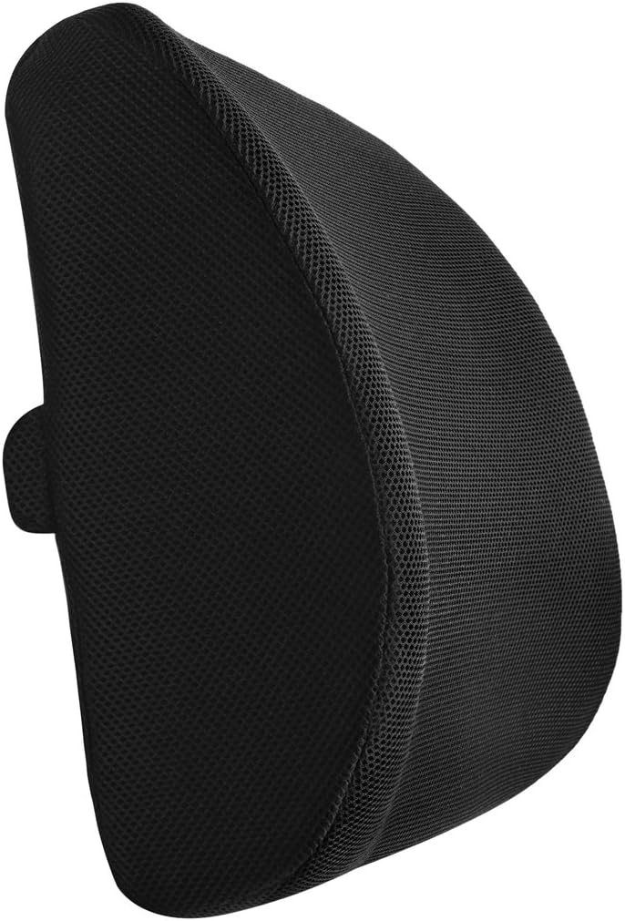Premium Lumbar Support Back Cushion - Dual Strap - Memory Foam Lower Back Pillow – Backrest Helps Support Correct Posture for Back Pain Relief