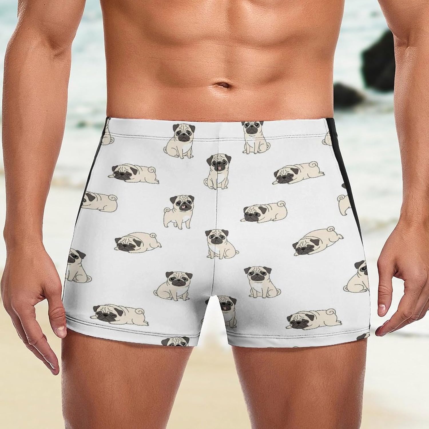 Men's Swimming Trunks, Elastic Quick Dry Swimwear Tight Swim Briefs for Pool, Beach and Daily Wear