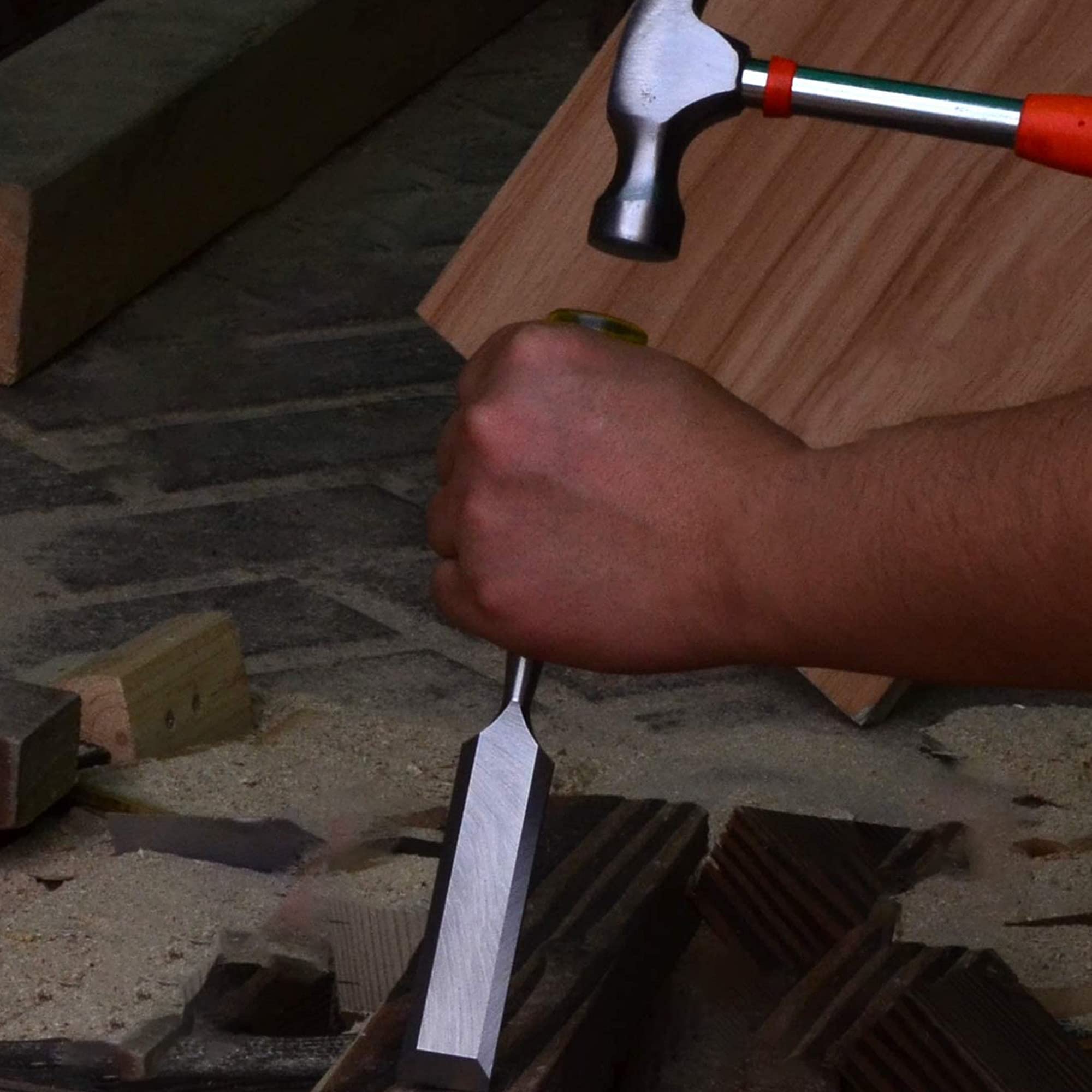 Cinceles para madera Juegos de formones de 12 piezas cinceles para madera de acero al cromo vanadio con mango de madera para carpintería tallada en madera recortando los bordes