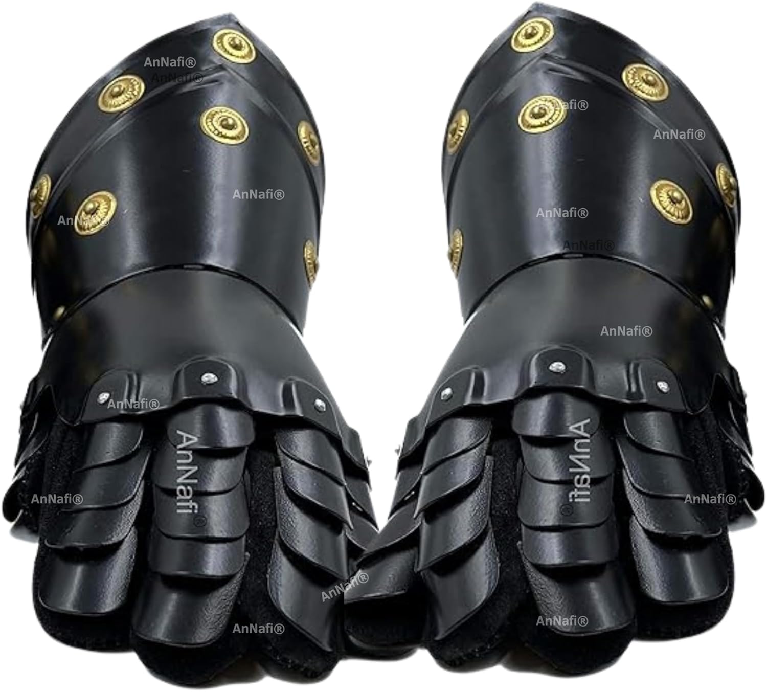 AnNafi® Armor Gauntlets Steel Gloves Armor Pair | Medieval Knight Costume| Warrior Metal Gauntlet