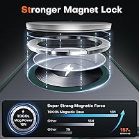 Vista 275 de TOCOL Funda magnética para iPhone 15 Pro Max, protección completa mejorada de la cámara, compatible con Magsafe, protección contra caídas, funda
