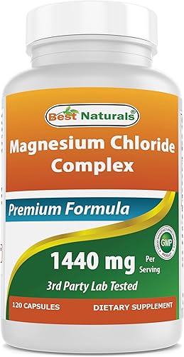 Best Naturals Cloruro de Magnesio (Cloruro De Magnesio) Complejo 1440 mg por porción - 120 Cápsulas