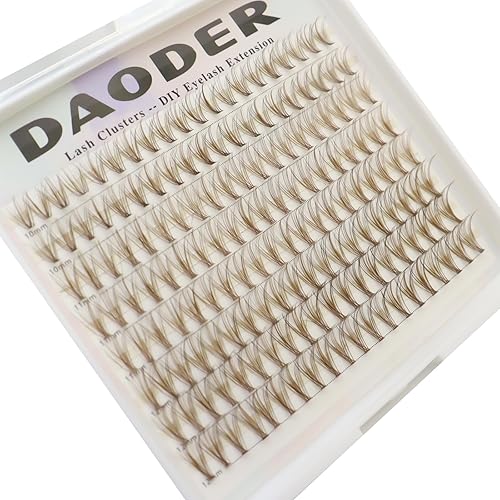 Miniatura 7 de DAODER Extensiones de pestañas en racimo naturales, individuales, cortas, rizo C, 20-0.47 pulgadas, 20D, 160 unidades (20D-caramelo-D-0.394-0.472 in)