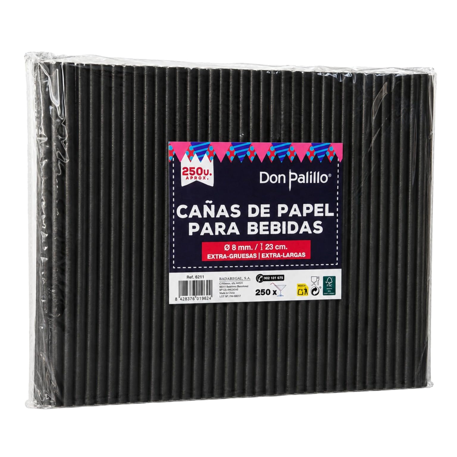 Pajitas de Papel con Rayas en Espiral de Colores, 5000 unidades de 23 cm x 8 mm