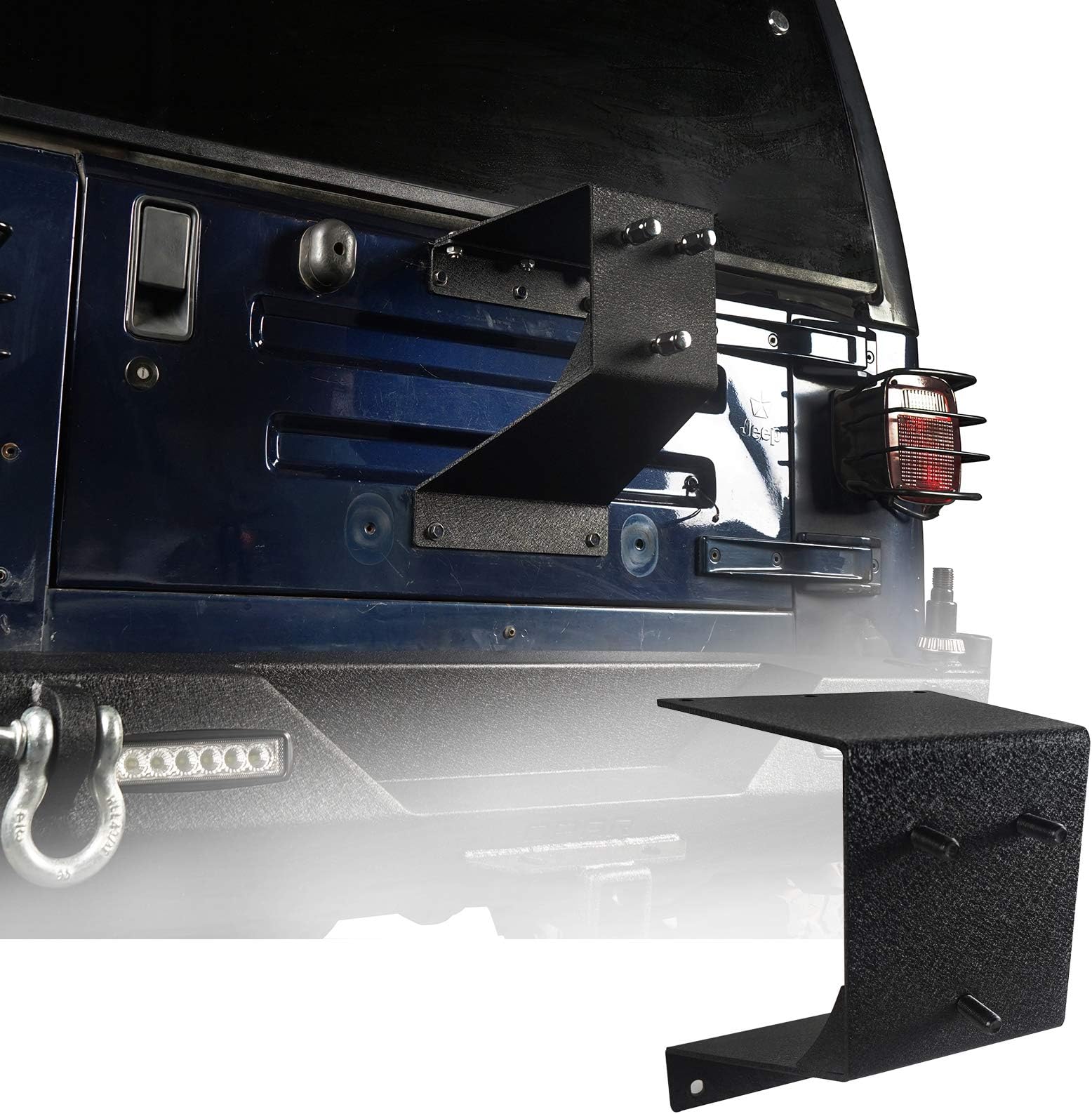 Wrangler Tailgate Spare Tire Carrier Mount Texture Steel Compatible with Jeep Wrangler YJ TJ LJ Models 87-06