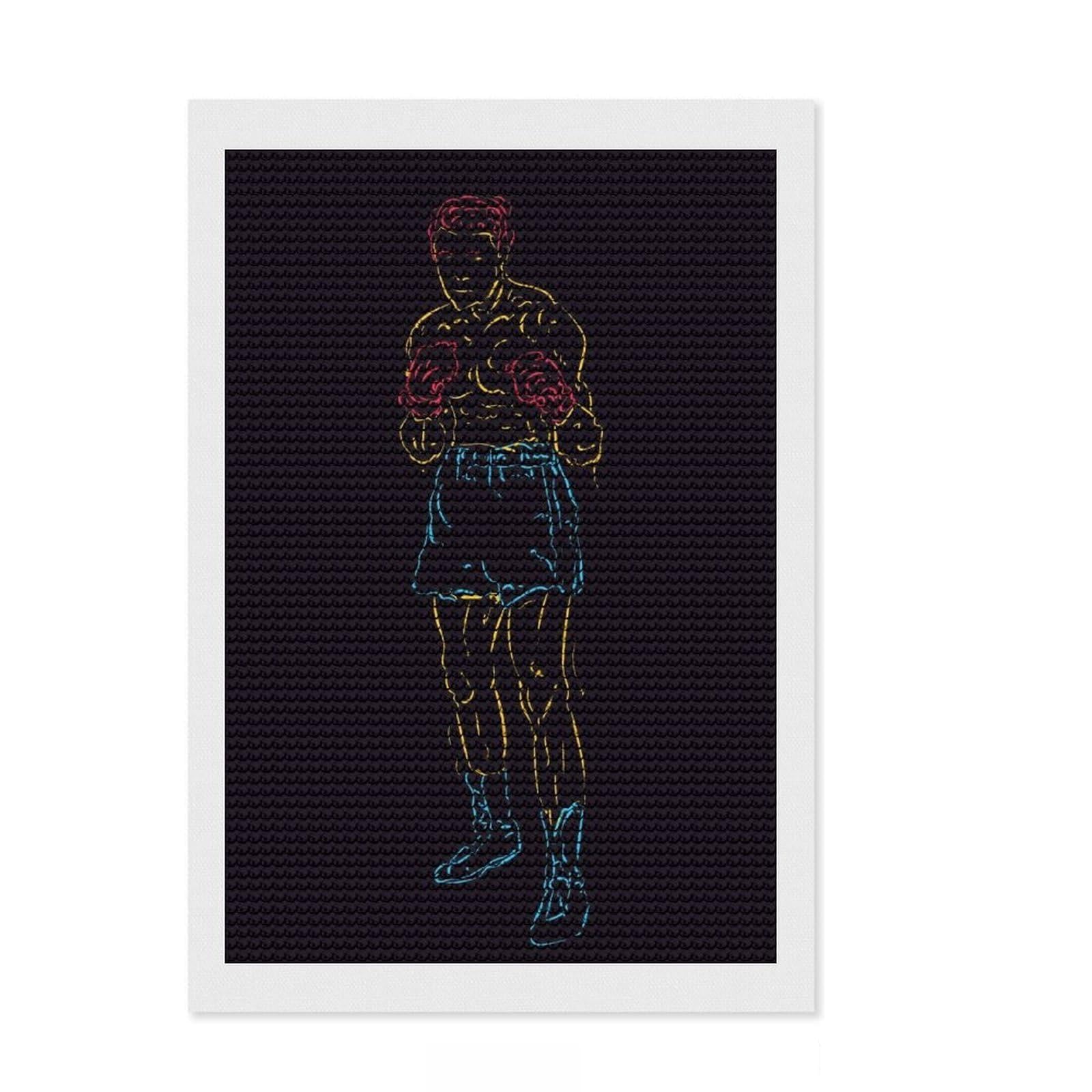 Junmoney Boxing Line Pop Art Diamond Style Art Kit 8"x12", Home Decoration, with Tool Kit, Decor Project, Aesthetic Room Decor