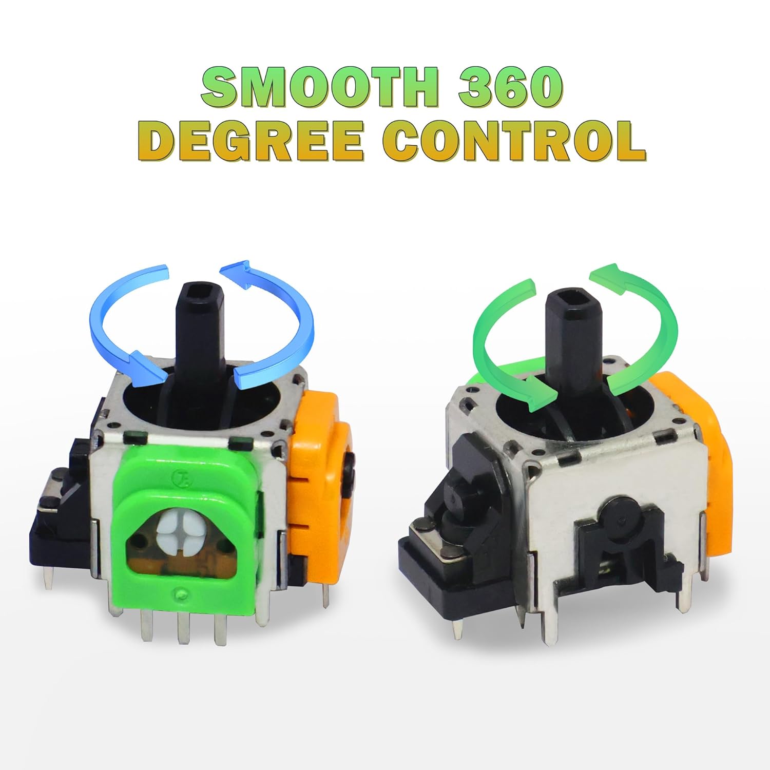 Intec Gaming 3D Analog Joystick Replacement for Xbox Series S/X Controller - Hall Effect Sensor, Never Drift, Precise Control, Power Saving - Set of 4 - Image 2