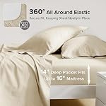 Comfort Spaces 100% Cotton Sheets King, Breathable & Ultra Soft Cotton Sheets, Naturally Cool Cotton Bed Sheets with 14" Elastic Pocket Fits up to 16" Mattress, All Seasons Sheet Set, Cream 4 Piece