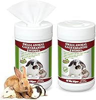 Yeyeplum 2-Pack Small Animal Cage Wipes 120ct Unscented Hamster Bunny Guinea Pig Cleaner Deodorizer Stain Remover