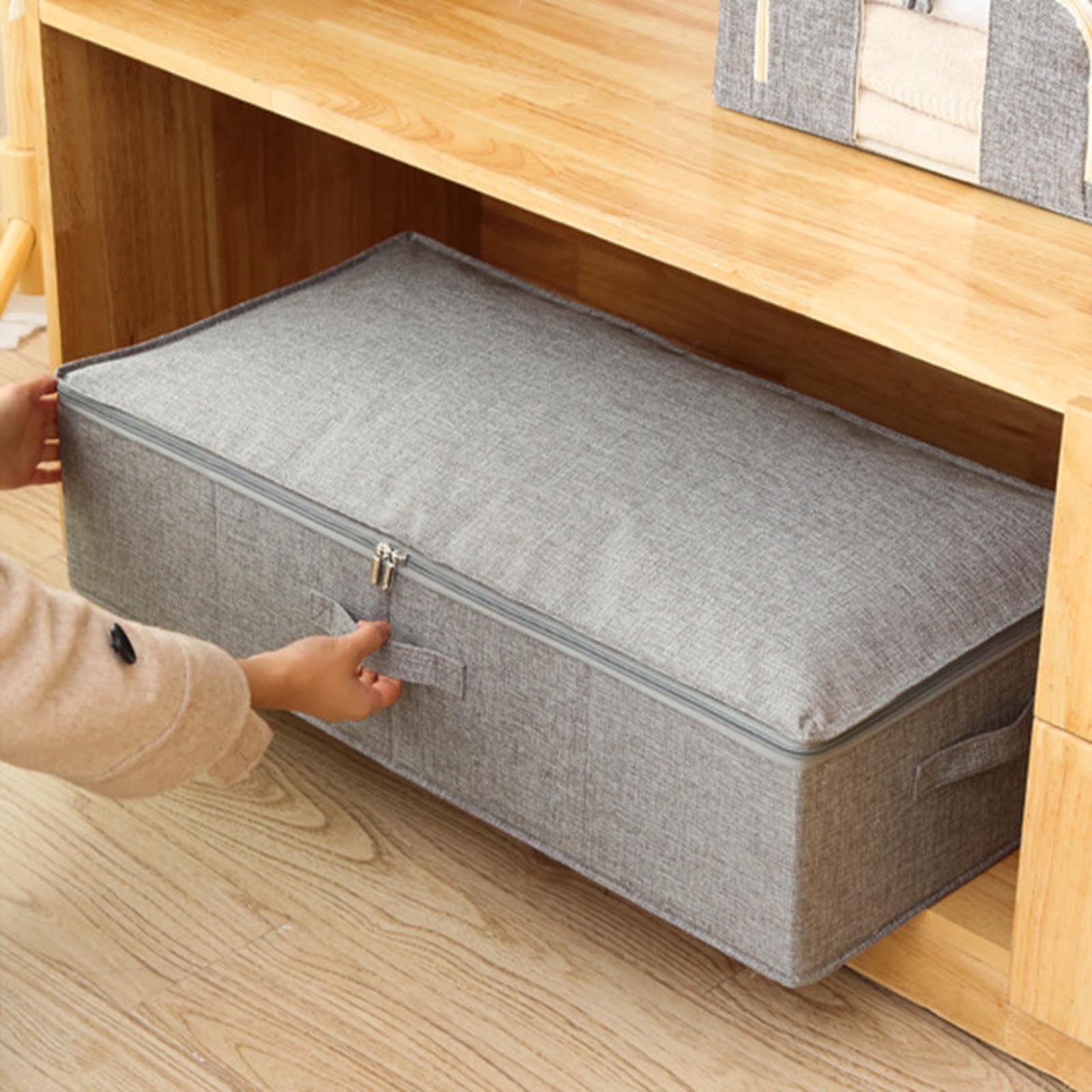 Contenitori portaoggetti da mettere sotto letto set sacchi contenitori alta capacità per coperte con maniglia rinforzata per piumoni lenzuola grigio | Leroy Merlin