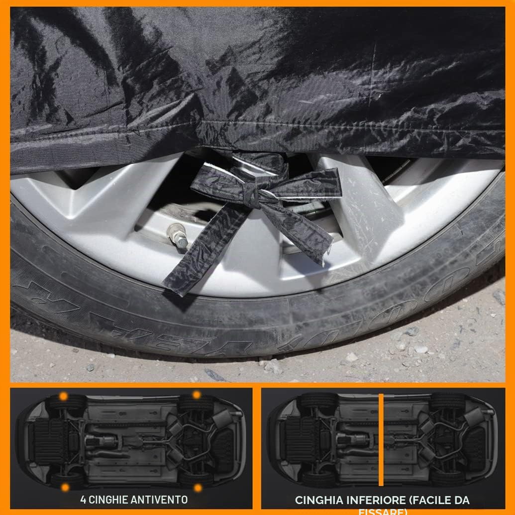 Telo Copriauto Compatibile con Porsche 911 992 991 997 996 993 964(94-26)/ 986 987 981 982(96-26), Impermeabile Copertura con Cotone, Telo Copri Interno ed Esterno per Neve Pioggia Sole Freddo