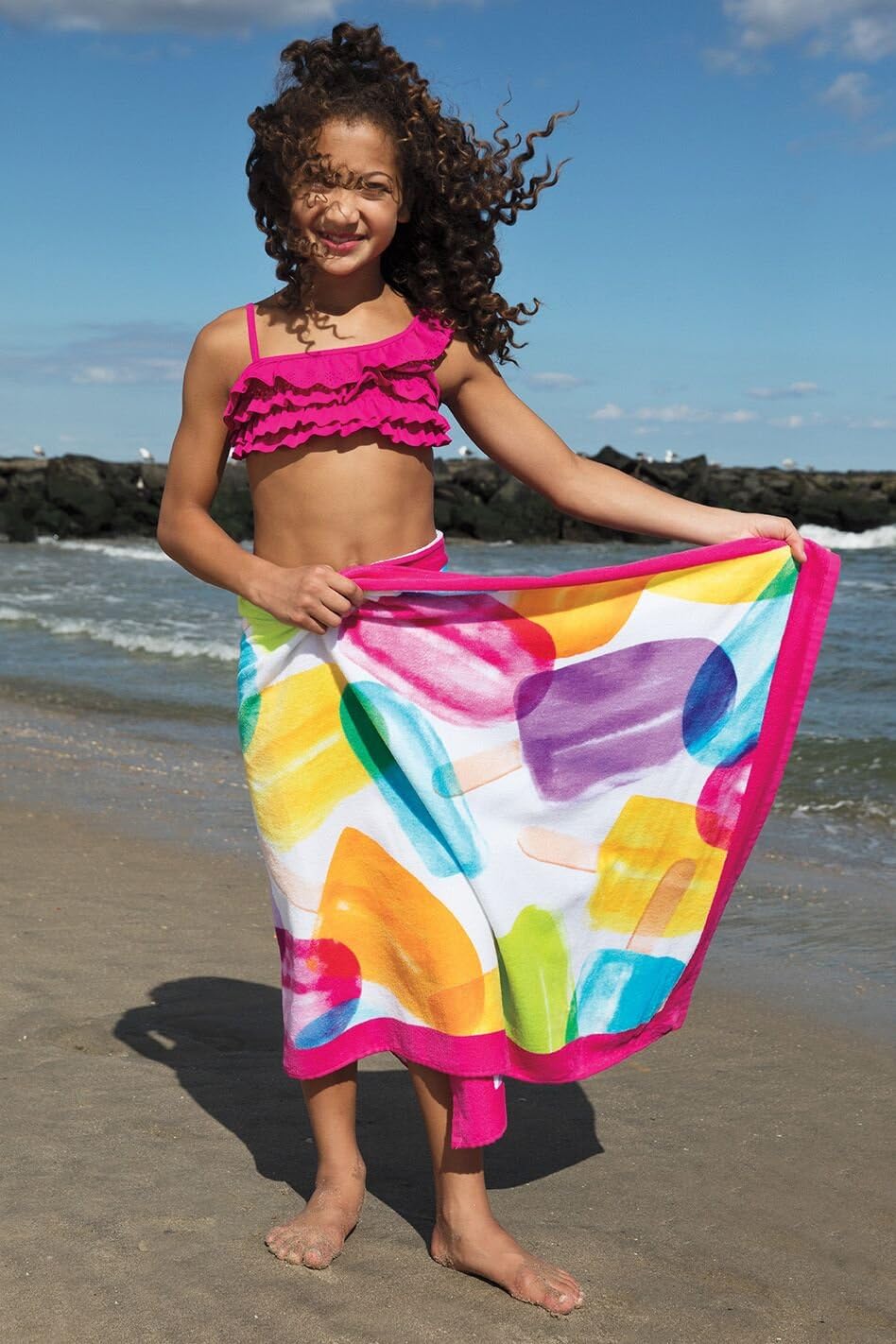 3C4G Popsicle Towel & Sling Bag 2 Piece Set, Rainbow