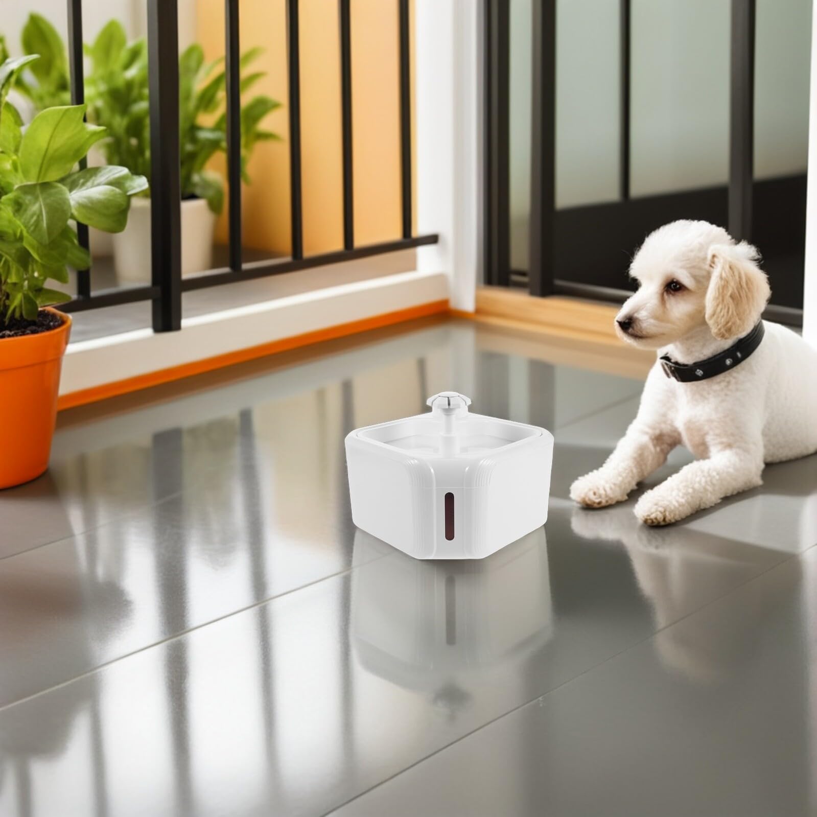 Fontana Automatica per Gatti e Cani con Sensore, Bianca Abs