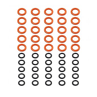 50-Piece Pressure Washer O-Ring Kit, 1/4" & 3/8" NBR Rubber Replacement Seals for Karcher Sun Joe Ryobi Greenworks M22 Quick Connect Coupler Hose Gun Wand, Leak-Free Universal Fit, Stop Water Leaks