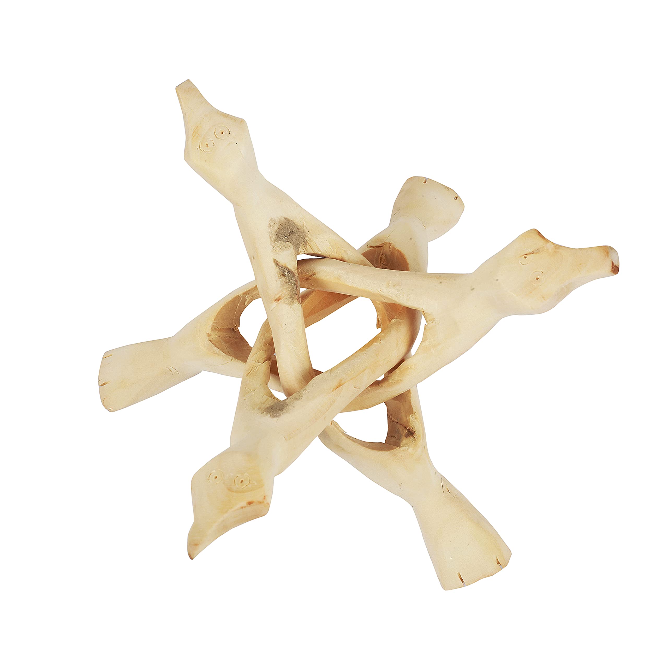 Indian Consigners Wooden Tripod Stand, Kobra Design (Natural White, 6 Inches) - Image 4