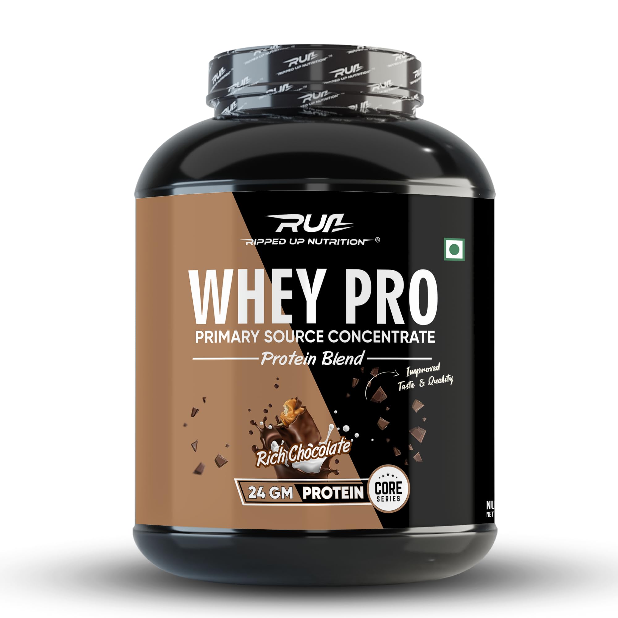 Whey Pro (TRUSTIFIED) - 24GM Protein - 0GM Sugar- Low Carbs Supplements Powder, Digestive Enzimes (1.8kg (4LBS), Rich Chocolate)