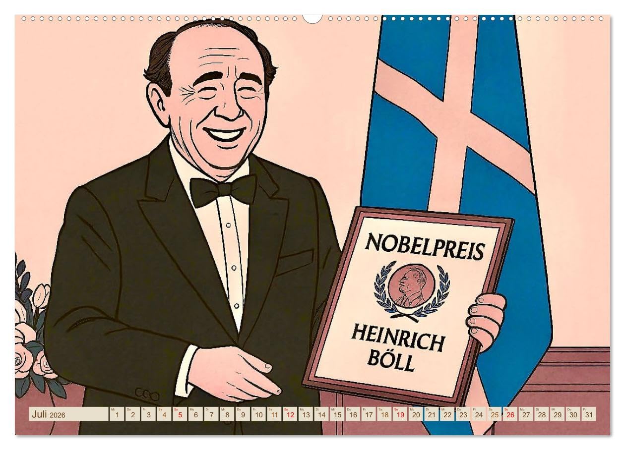 Heinrich Böll (hochwertiger Premium Wandkalender 2026 DIN A2 quer), Kunstdruck in Hochglanz: Hommage an einen Autor, der stets aktuell ist (CALVENDO Kunst)