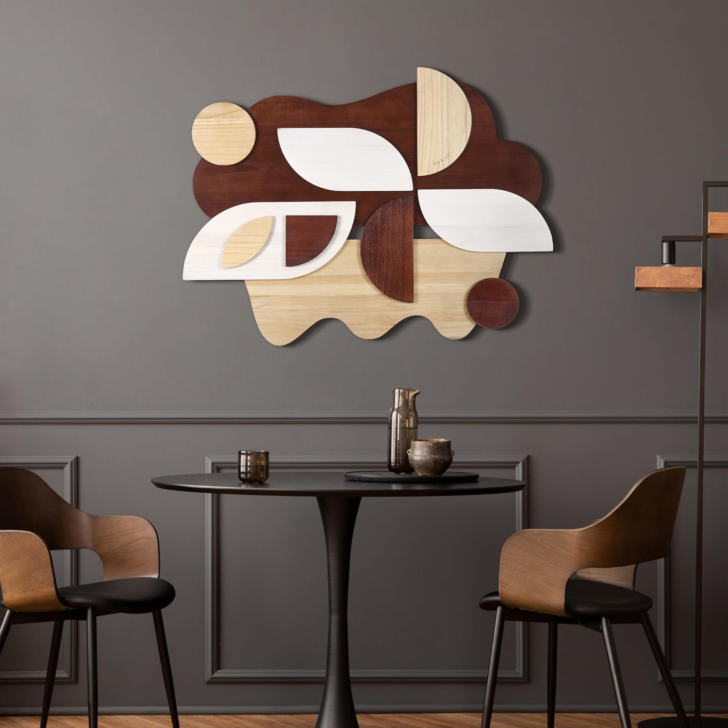 Empire Art Direct Luminus Dusk Handmade Dimensional Solid Paulownia Wood Abstracts Wall Art, Ready to Hang, Living Room, Bedroom  Office, 48 x 24x 1.89