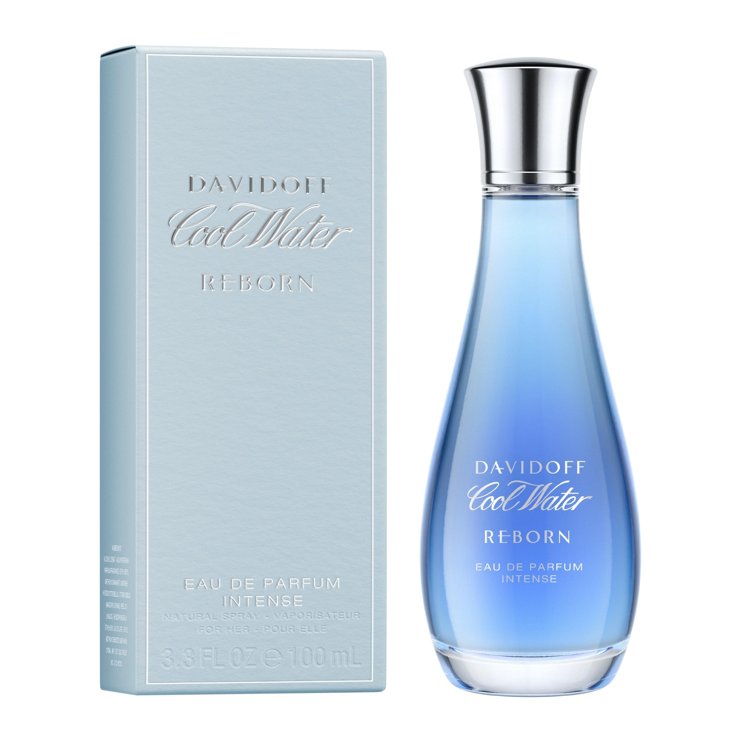 Davidoff Cool Water Reborn Eau de Parfum Intense para Mujer | Fragancia Femenina floral ambarina con notas de rosa y haba tonka | 100 ml