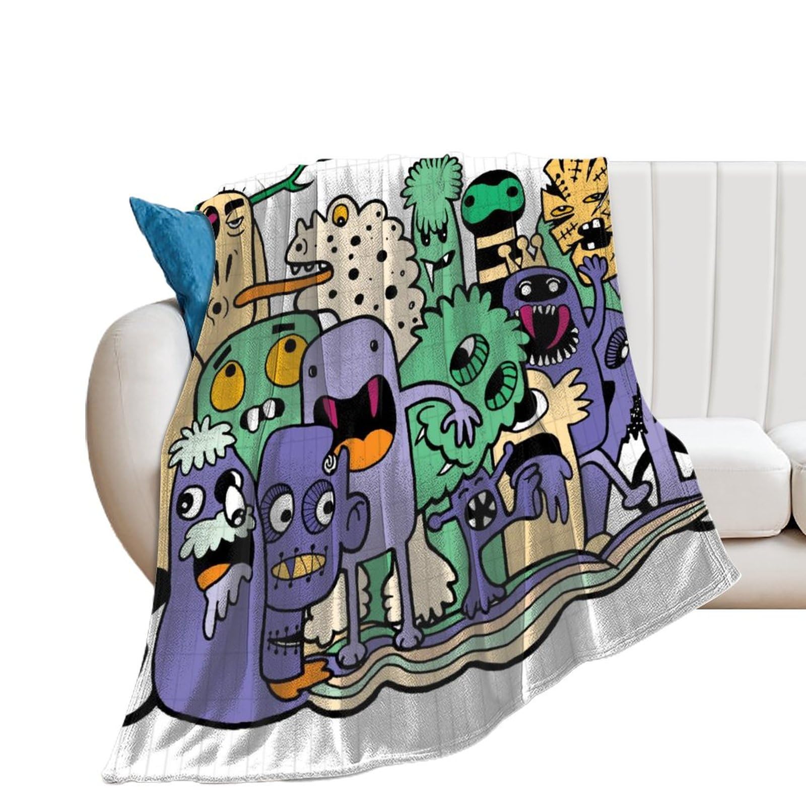 Couverture polaire dessin animé en flanelle premium au toucher velours