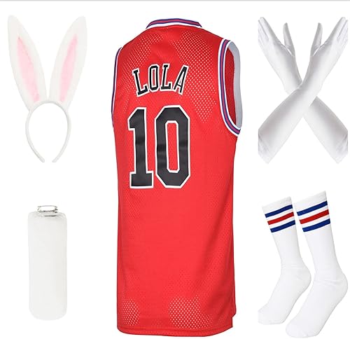 Miniatura 1 de Camiseta de baloncesto de Halloween Bugs Lola Jersey Cosplay camisetas de película para disfraz de fiesta de hip hop con accesorios de fiesta de