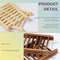 Vista 7 de Honeydak 30 piezas de jabonera de madera de bambú, bandeja de jabón de madera, estuche de esponja de madera para baño, accesorios hechos a mano