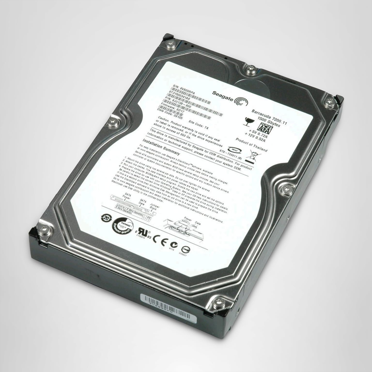 Amazon.com: Seagate Barracuda 7200 1.5 TB 7200RPM SATA 3Gb/s 32MB