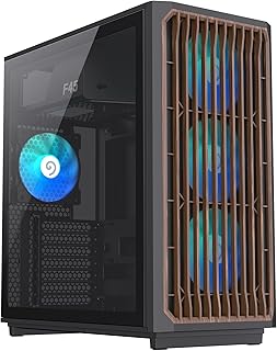 GAMEMAX Mid-Tower Gaming PC Case with Hidden Connector Design, ATX/M-ATX/ITX Support, 7 Expansion Slots, Up to 350mm GPU, Pre-Installed 4 ARGB Fans with V5.0 PWM ARGB Hub & Remote (F45 BW)