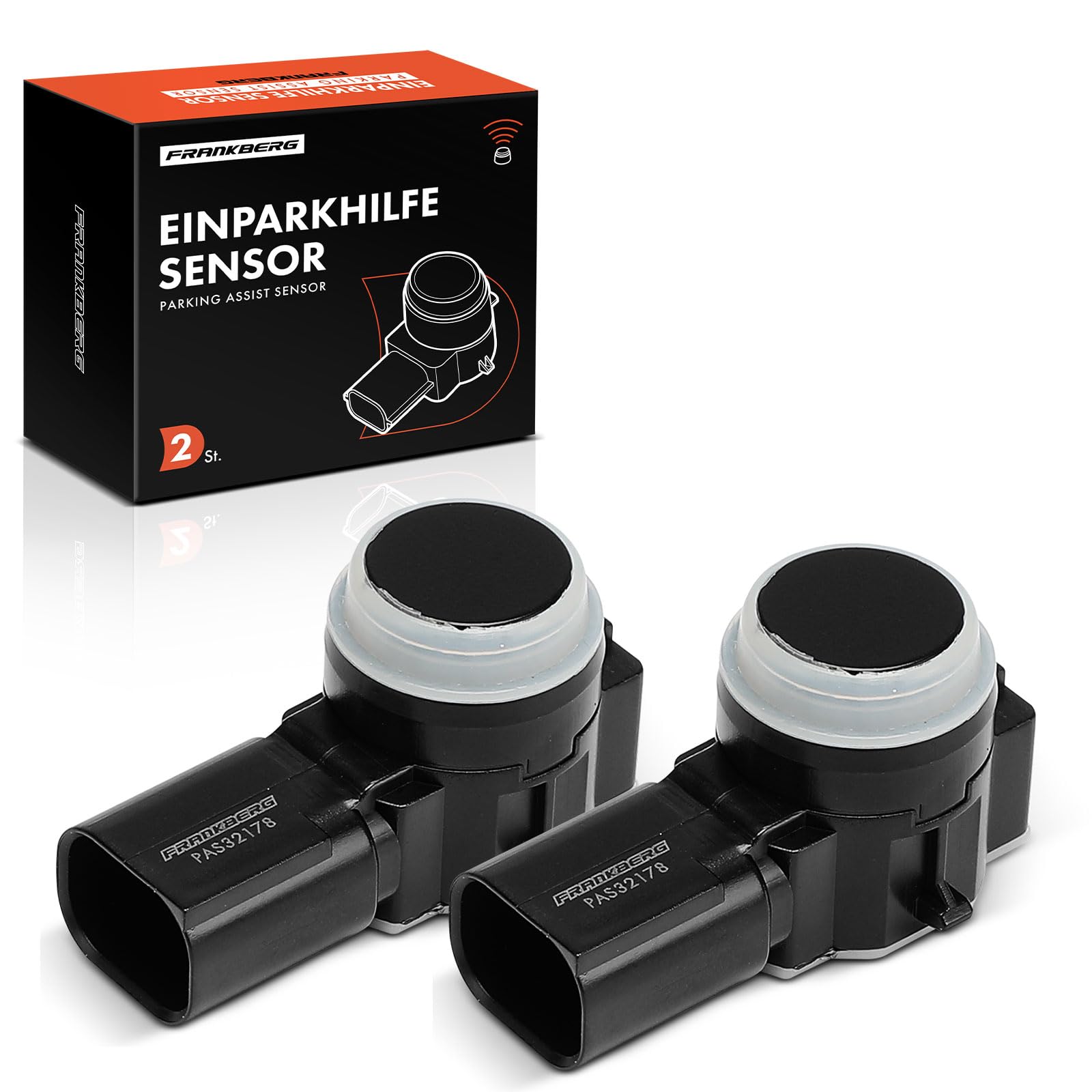 Frankberg 2x Sensore di Parcheggio PDC Anteriore Posteriore 3-Poli Compatibile con 208 I CA CC 2008 I CU C3 III SX 308 SW II L4 LC LJ LR LX Proace Bus MDZ Replace# 9675202477