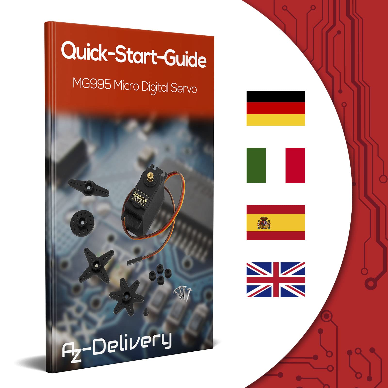 AZDelivery MG995 Micro Digital Servo Motor do RC Robot Helicopter Airplane kompatybilny z Arduino i Raspberry Pi w tym e-Book!