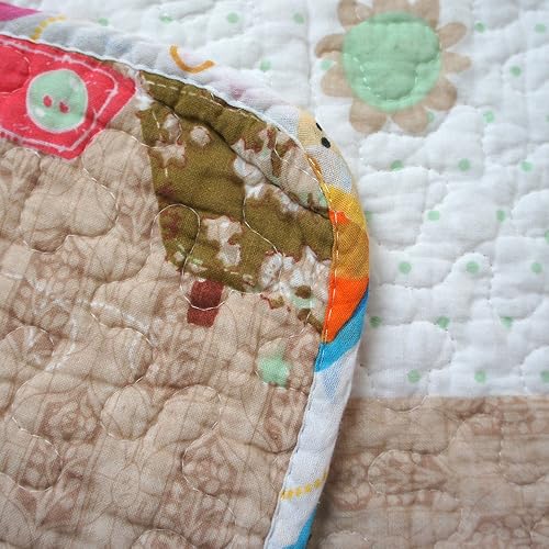 Miniatura 4 de ABREEZE Colcha de algodón para niñas, manta acolchada de 43 x 51 pulgadas, para niños pequeños y bebés, manta de cama de bebé, manta acolchada de