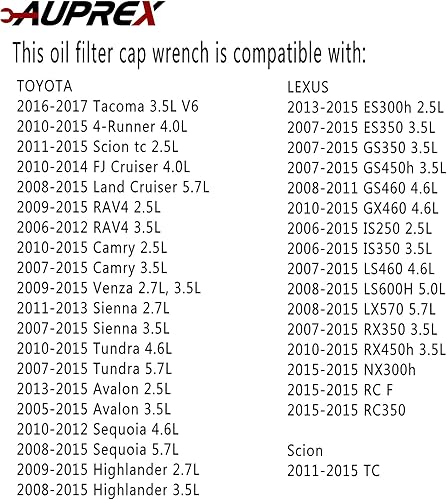Miniatura 21 de Llave de filtro de aceite de 14 flautas de 3.307 in, acero cromado, compatibilidad universal con motores diésel Mercedes, Dodge y Jeep 3.0L