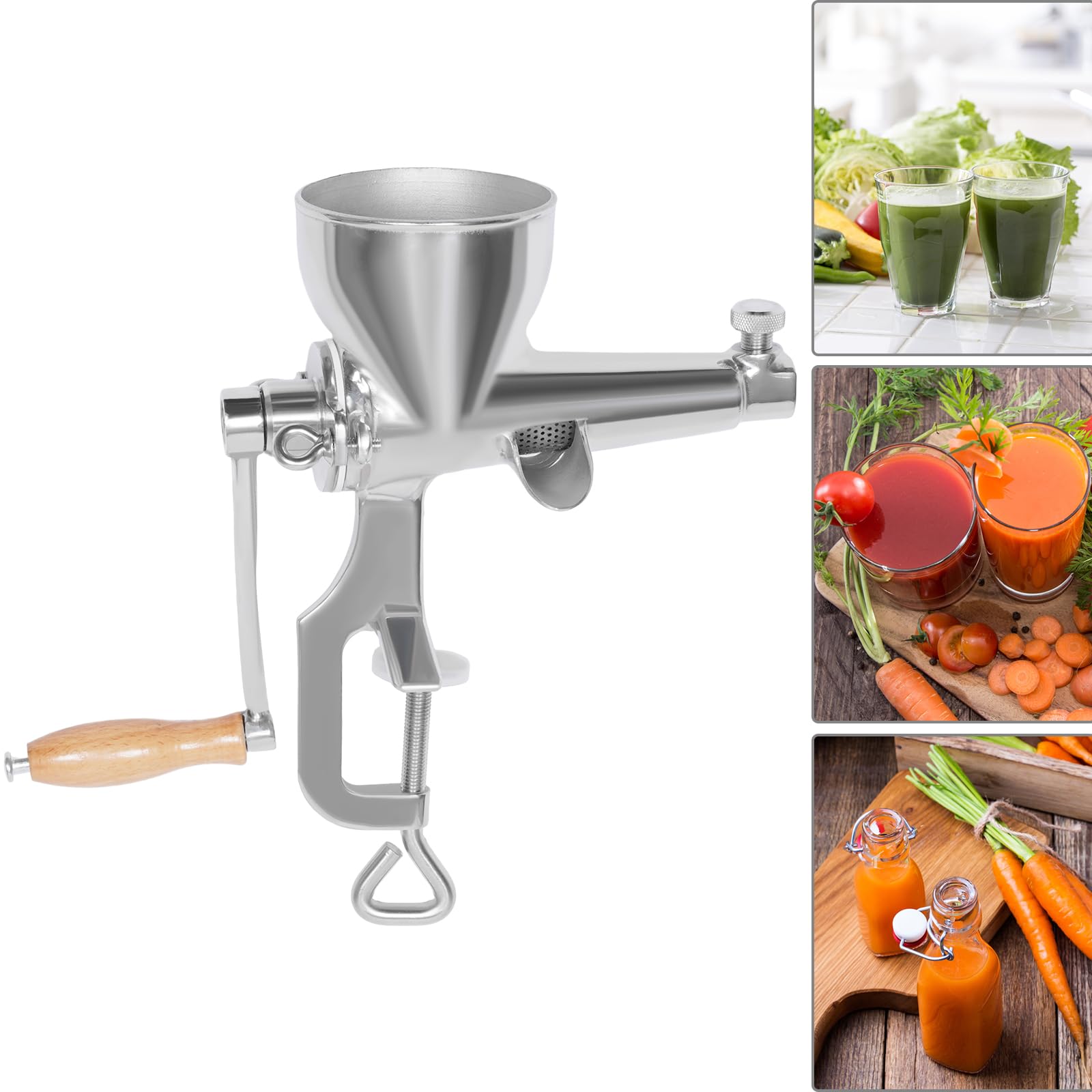 Spremisucco manuale, in acciaio inox 304, spremiagrumi per arance, da tavolo, con morsetto a forma di C, spremiagrumi manuale professionale per frutta e verdura