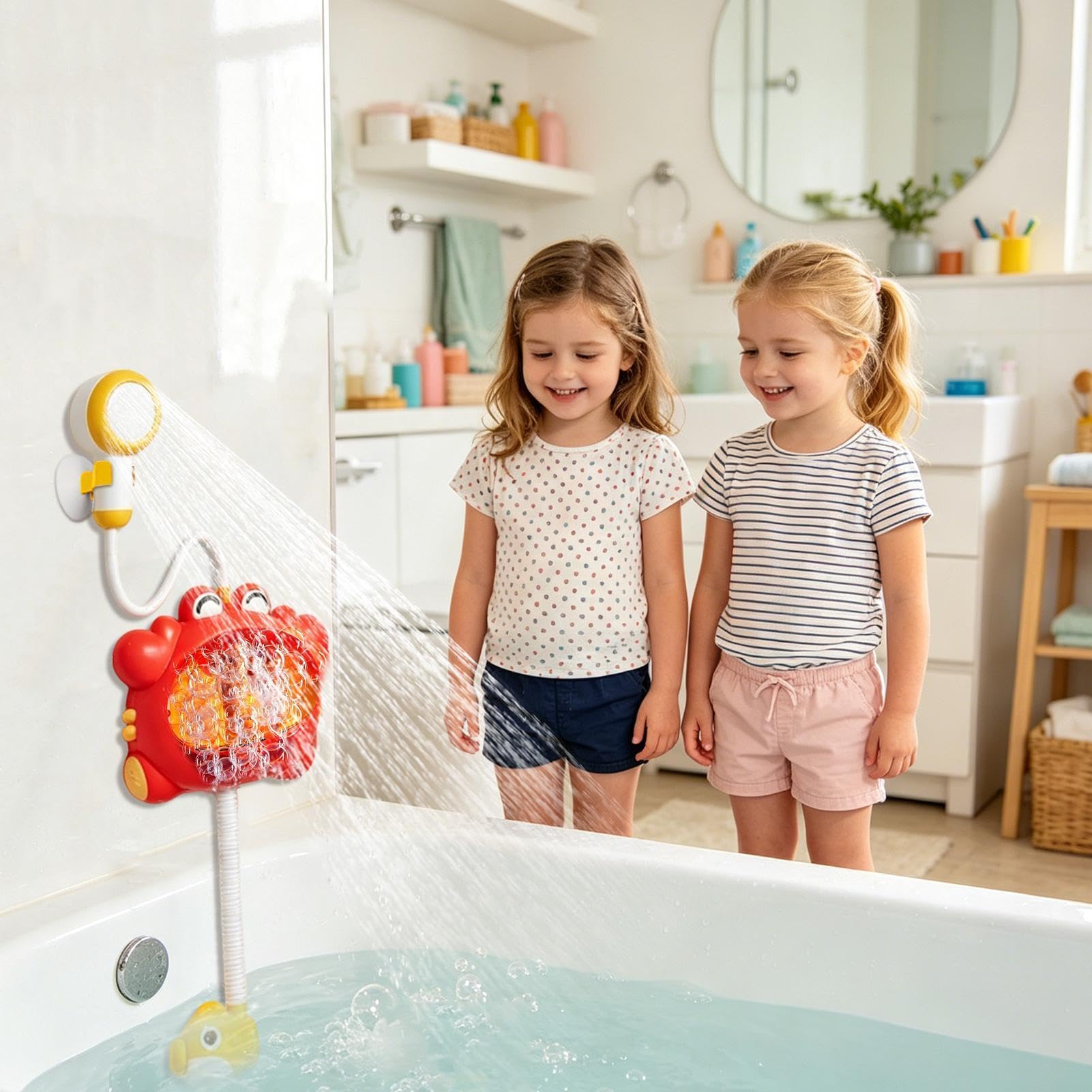 Pomme Douche Jouet pour Jouet Crabe Forme Un Crache Bulles Et Eau