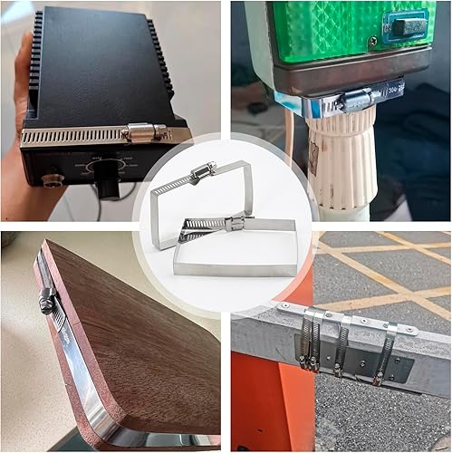 Miniatura 7 de Paquete de 10 abrazaderas cuadradas de acero inoxidable 304 de 1.969 x 1.969 in para tubo de cable rectangular