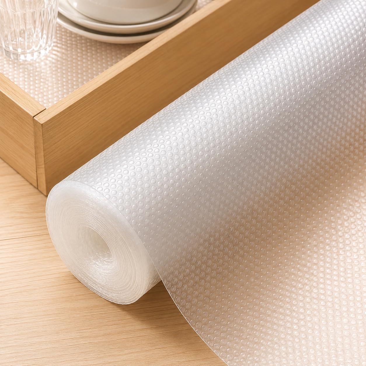 Kitchen Drawer Liners Shelf Liner - Non-Slip Cupboard Liners & Fridge Liners, Cutlery Drawer Organiser Protects From Spills, Multi-Use Shelf & Cabinet Liner, Great Kitchen Accessory (45 X 500 cm)