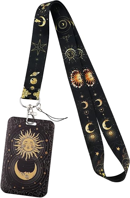 Neck Lanyard with Clip Card Holder for ID Keys, Neck Strap with Hard Plastic Case