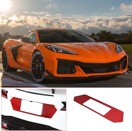 Miniatura 3 de Adhesivo de fibra de carbono 3D, marco de matrícula trasero compatible con Corvette C8 Stingray Z51 2020 2021 2022 2023, accesorios decorativos para