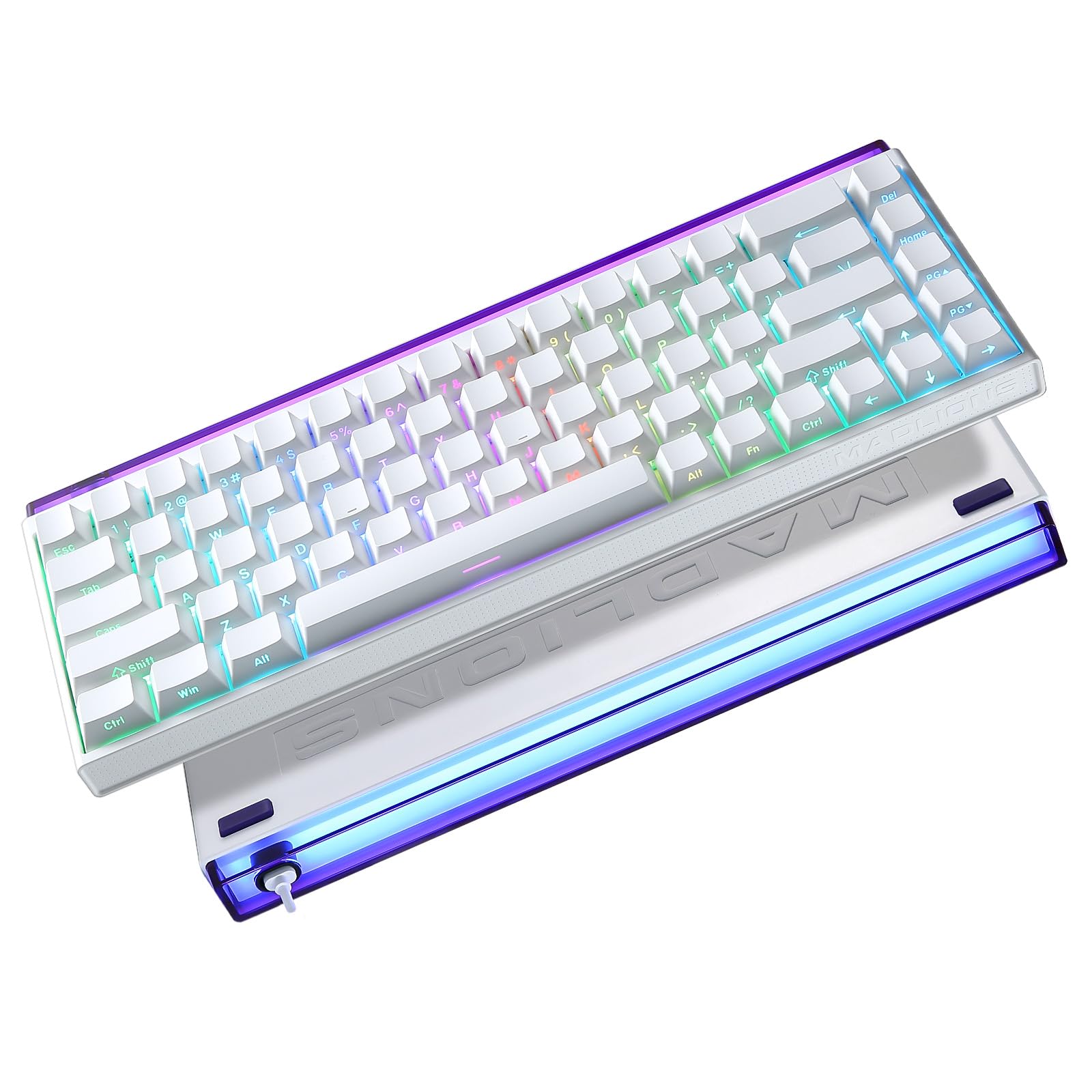 Mad Nano 68 Rapid Trigger Custom Mechanical Keyboard with Hall Effect Magnetic Switch,8K Hz Polling Rate,Side-Printed PBT Keycaps, RGB Backlit 60% QMK Wired Keyboard for Mac/Win