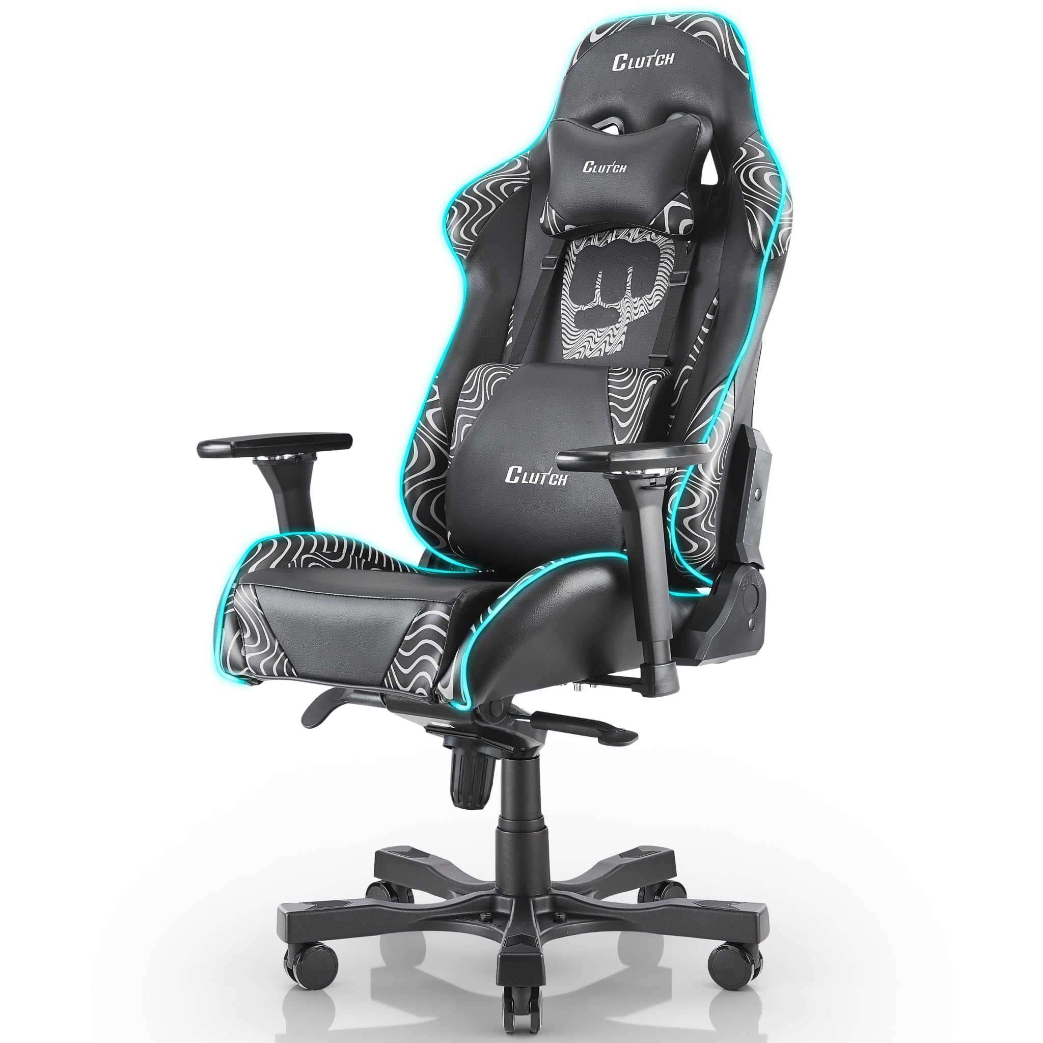 Clutch Chairz - Ergonomic Gaming Chair, Video Game Chairs, Office Chair, High Chair and Lumbar Pillow for Computer Desk – Pewdiepie LED Edition