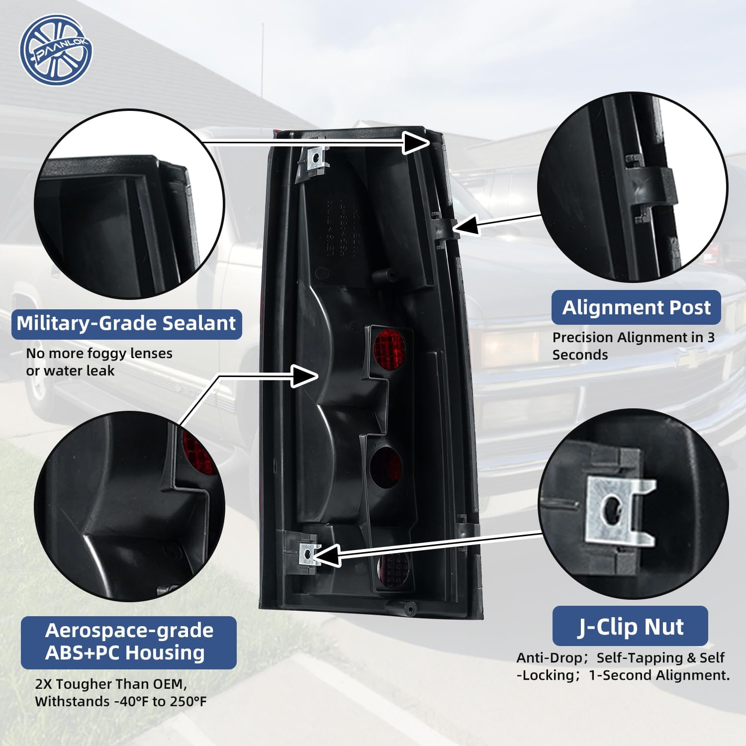 Dark Red Tail Light Pair for 1988-2000 Chevy/GMC C1500 C2500 C3500 K1500 K2500 K3500 Pickup Suburban Tahoe Blazer Escalade | Fleetside Models Only | Direct Fit, No Circuit Boards/Bulbs