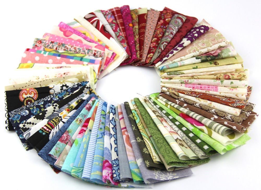 50pcs 1010cm Fabric Patchwork Craft Cotton Material Batiks Mixed Squares Bundle