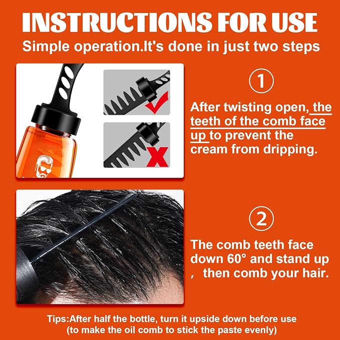 Gel para cabello de hombre con peine 2 en 1 miniatura 5