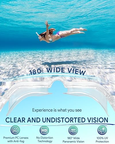 Miniatura 5 de Gafas de natación polarizadas, para adultos, con correa elástica, sin tirones de pelo, antivaho para piscina para hombres y mujeres