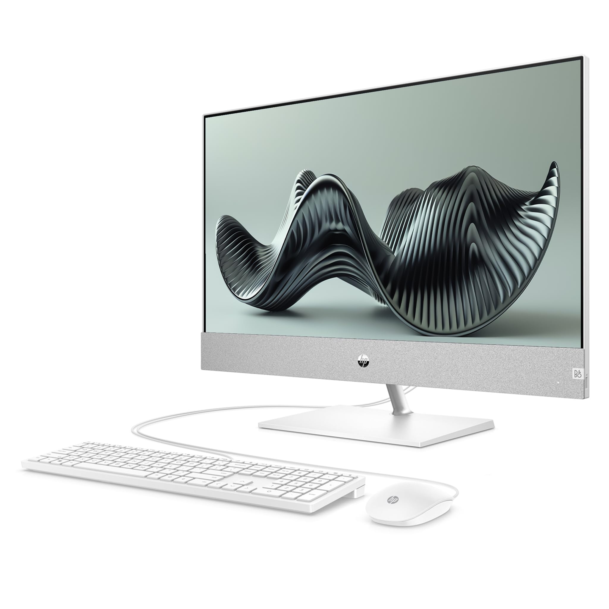 HP Pavilion All-in-One Desktop PC, AMD Ryzen 7 5700U, 64 GB DDR4 RAM, 2 TB PCIe SSD, 27" QHD IPS Display, AMD Radeon Graphics, Windows 11 Home, QWERTZ Tastatur + Maus, White