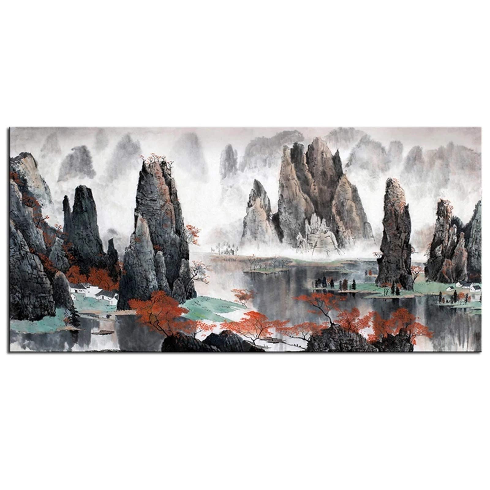 Diamond Painting Large Size Montagne Anti-Stress Grand Format 5D Point de Croix Rond